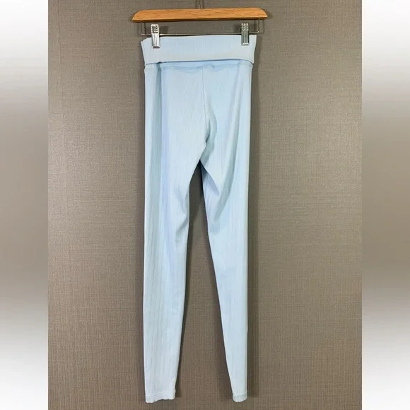 Beach Riot Blue Ribbed Fold Over Leggings - Picture 3 of 8